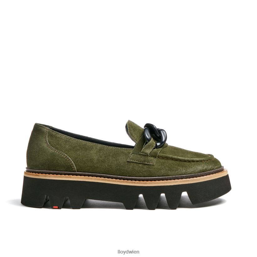 LLOYD Slipper aus grobem Leder Frauen Schuhe Grün NFFX4T1019