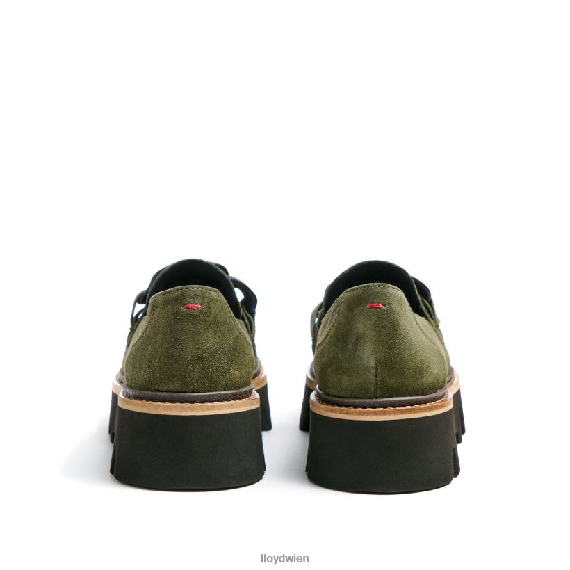 LLOYD Slipper aus grobem Leder Frauen Schuhe Grün NFFX4T1019